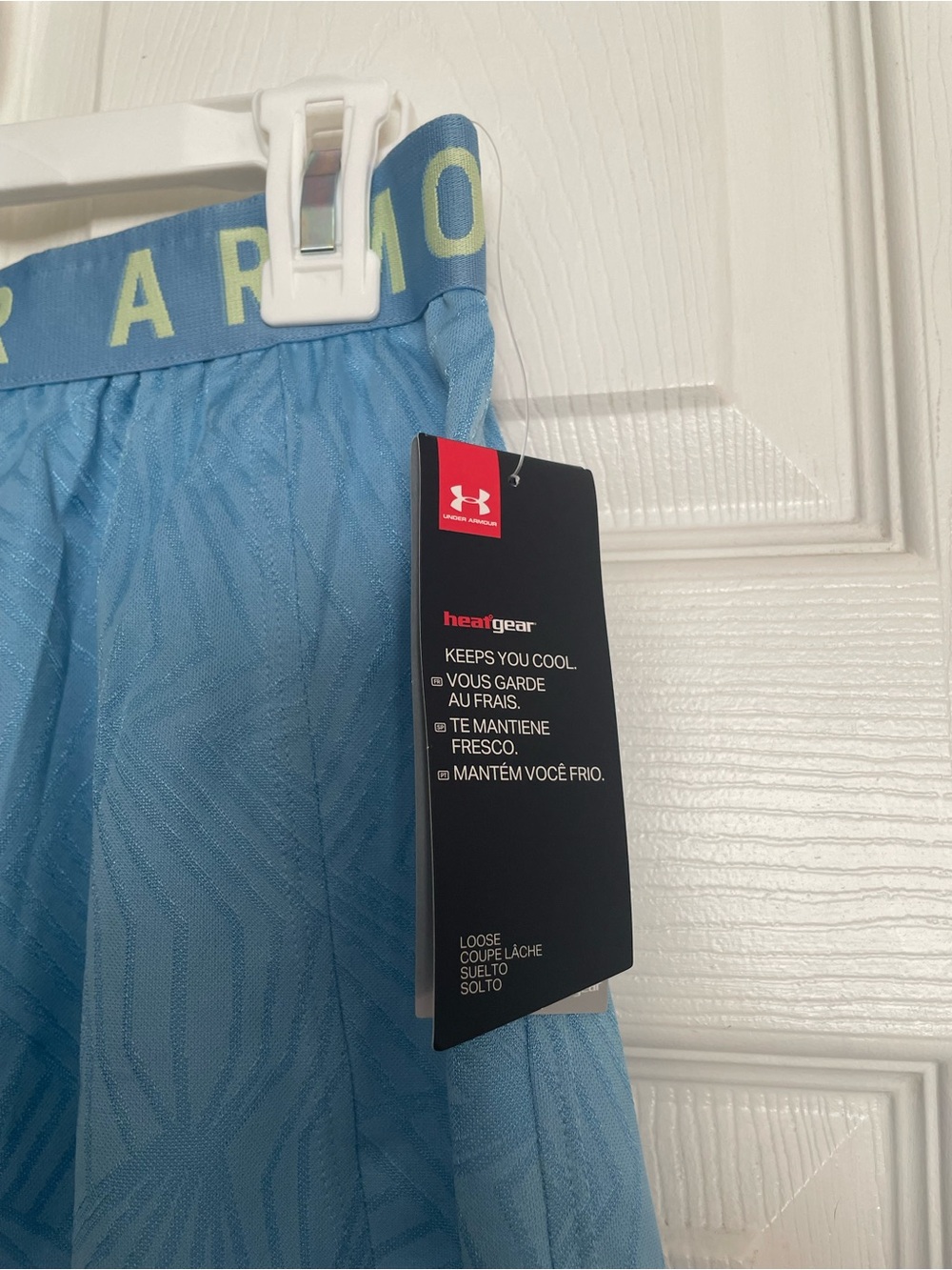 NWT Under Armour Women's size Small Light Blue and Yellow Athletic Shorts - Picture 3 of 7